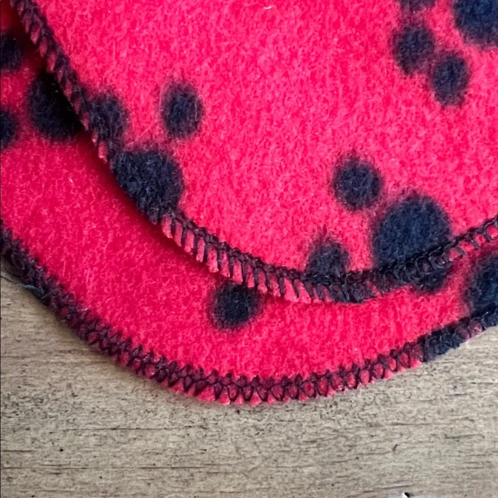 Flannel paw print blanket and towel